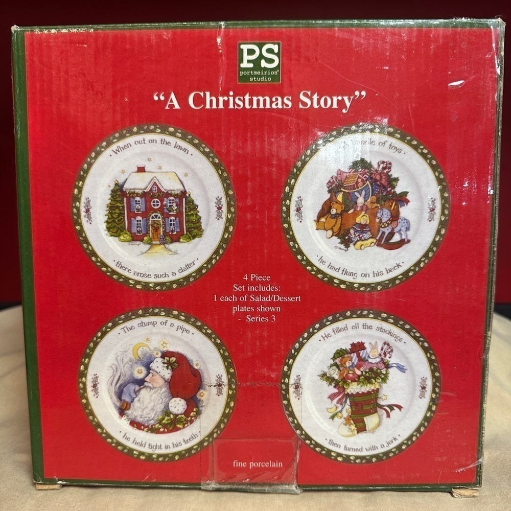 Portmeirion Studio “A Christmas Story” Series 3 Set of 4 Dessert Plates - Picture 8 of 12